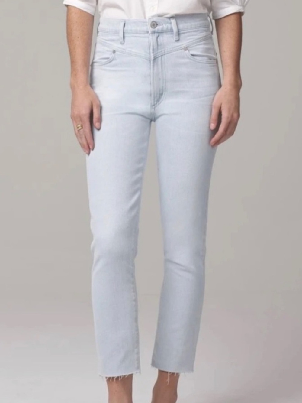 Citizens of Humanity Mia Front Yoke Slim Straight Jeans Fresca Light Wash Skinny